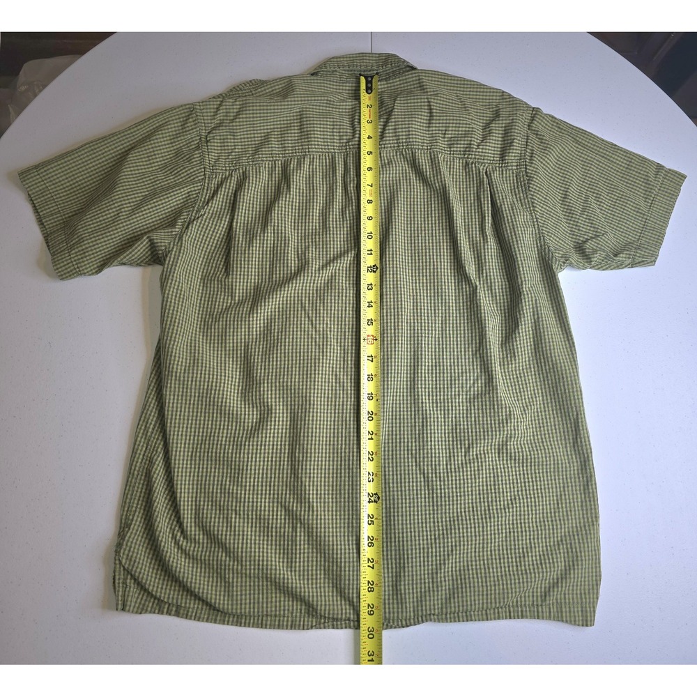 WRANGLER Men's Large Green Black Check Short Sleeve Fishing Shirt -1084 - Picture 7 of 8